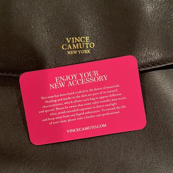 EUC Vince Camino Black Leather Clutch Gold Hardware - Picture 9 of 13